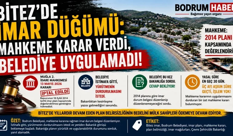 Bitez’de imar düğümü: Mahkeme karar verdi, belediye uygulamadı
