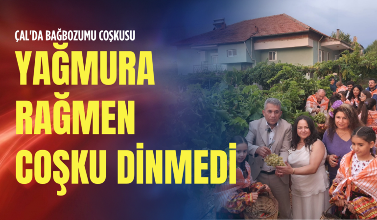 Çal'da bağbozumu coşkusu: Yağmura rağmen coşku dinmedi