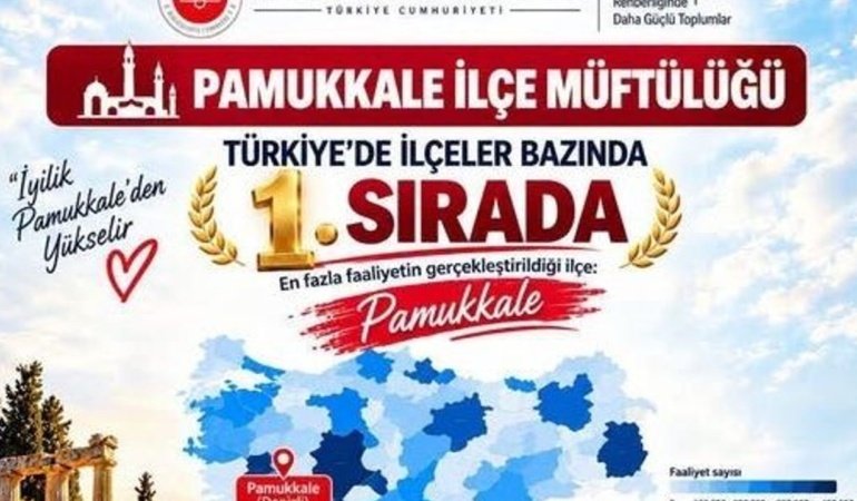 Pamukkale İlçe Müftülüğü Türkiye genelinde 1. sırada