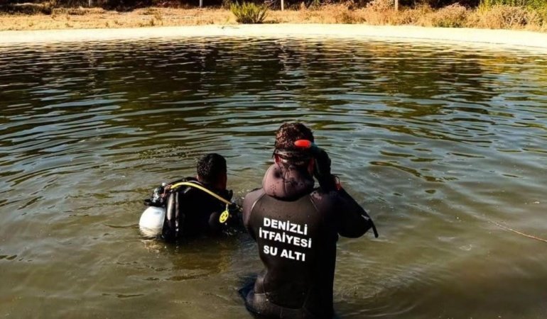 Sarayköy’de kayıp vatandaş için orman yangın havuzunda arama